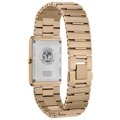 Left view of Citizen Stiletto Unisex Solar Powered Quartz Eco-Drive Watch EG6013-56A