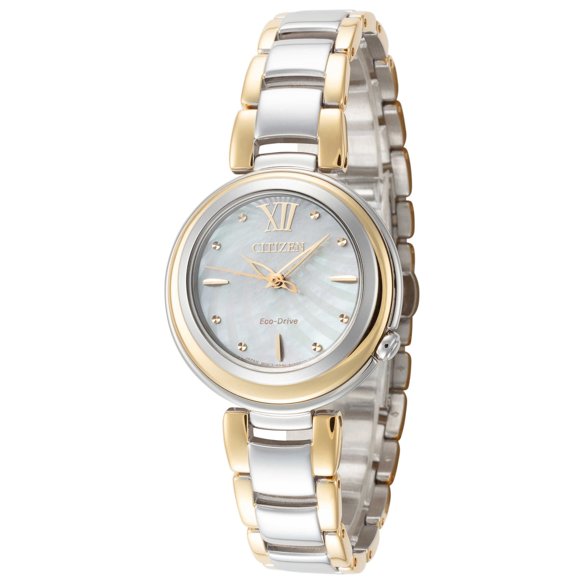 Front view of Citizen Sunrise Women's Solar Watch EM0337-56D