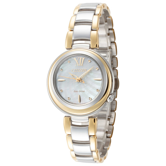 Front view of Citizen Sunrise Women's Solar Watch EM0337-56D