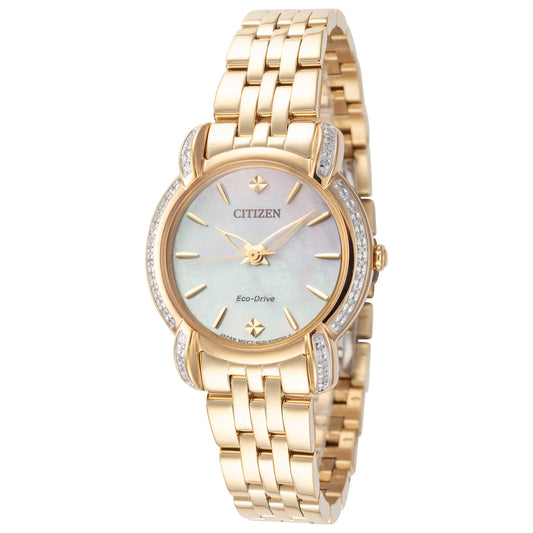 Front view of Citizen JOLIE Women's Solar Powered Quartz Eco-Drive Watch EM0692-54D