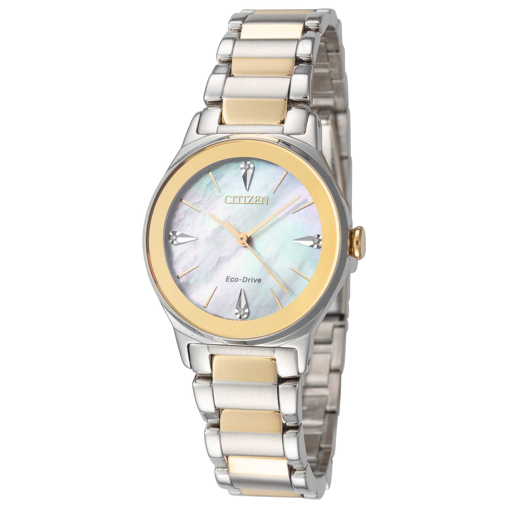 Front view of Citizen Axiom Women's Solar Watch EM0734-56D