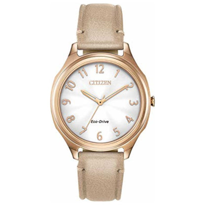 Front view of Citizen Drive Women's Solar Powered Quartz Eco-Drive Watch EM0753-01A