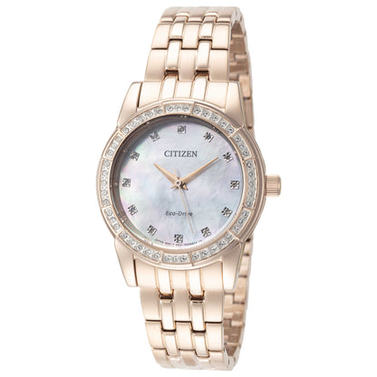 Front view of Citizen Silhouette Women's Solar Powered Quartz Eco-Drive Watch EM0773-54D