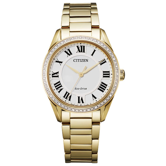 Front view of Citizen Arezzo Women's Solar Powered Quartz Eco-Drive Watch EM0882-59A