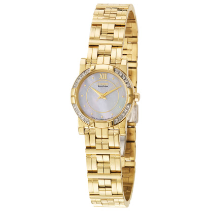 Front view of Citizen Elektra Women's Solar Powered Quartz Eco-Drive Watch EP5542-51D