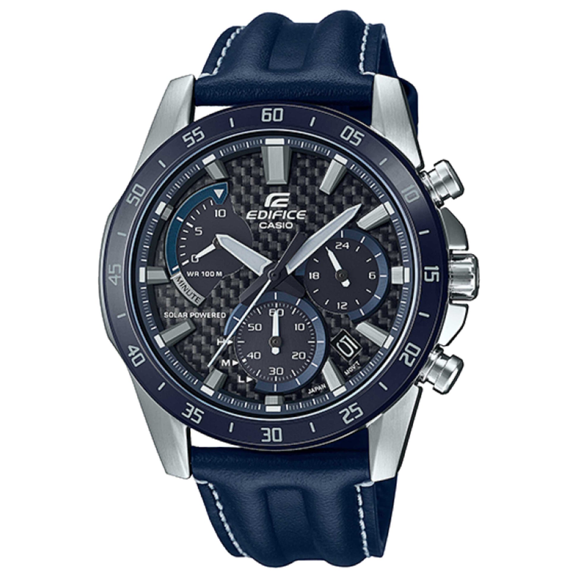 Front view of Casio Edifice Men's Solar Watch EQS-930BL-2AVUDF