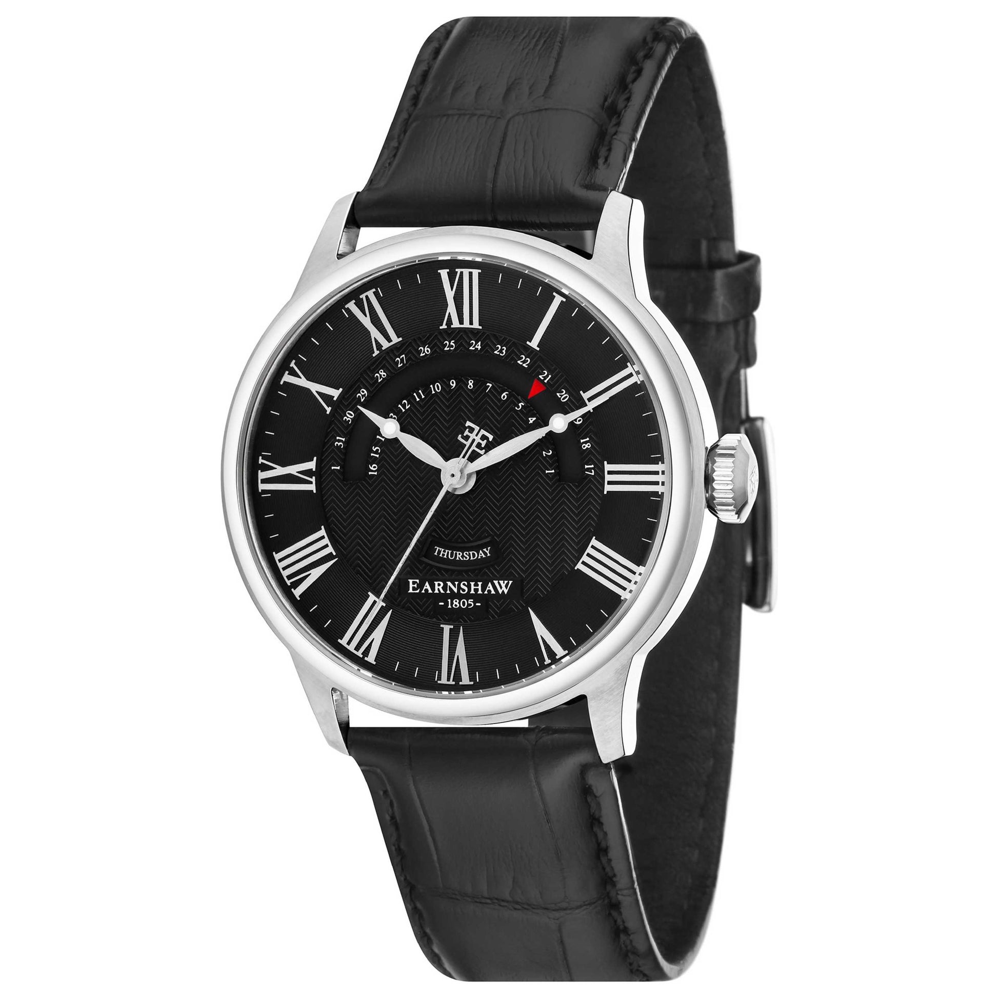 Front view of Thomas Earnshaw Cornwall Men's Quartz Watch ES-8077-02