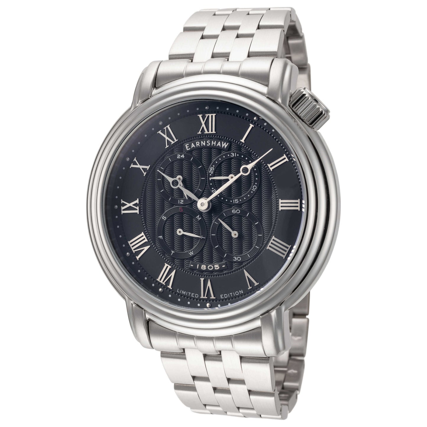 Front view of Thomas Earnshaw Longcase Inman Men's Quartz Watch ES-8168-11