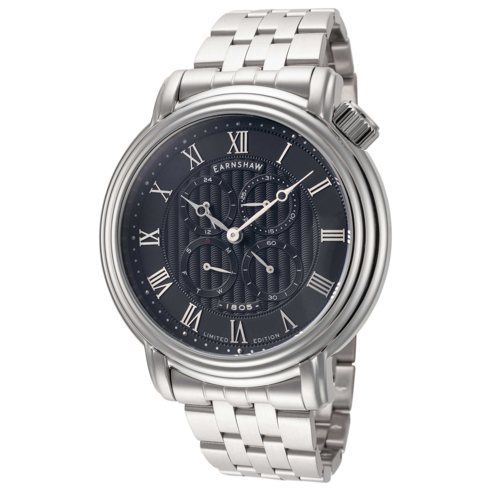 Front view of Thomas Earnshaw Longcase Inman Men's Quartz Watch ES-8168-11