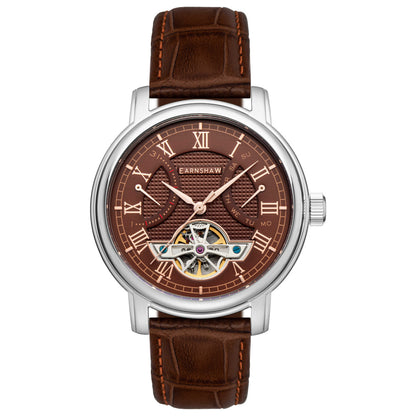 Front view of Thomas Earnshaw Longcase Double Retrograde Men's Automatic Watch ES-8169-03