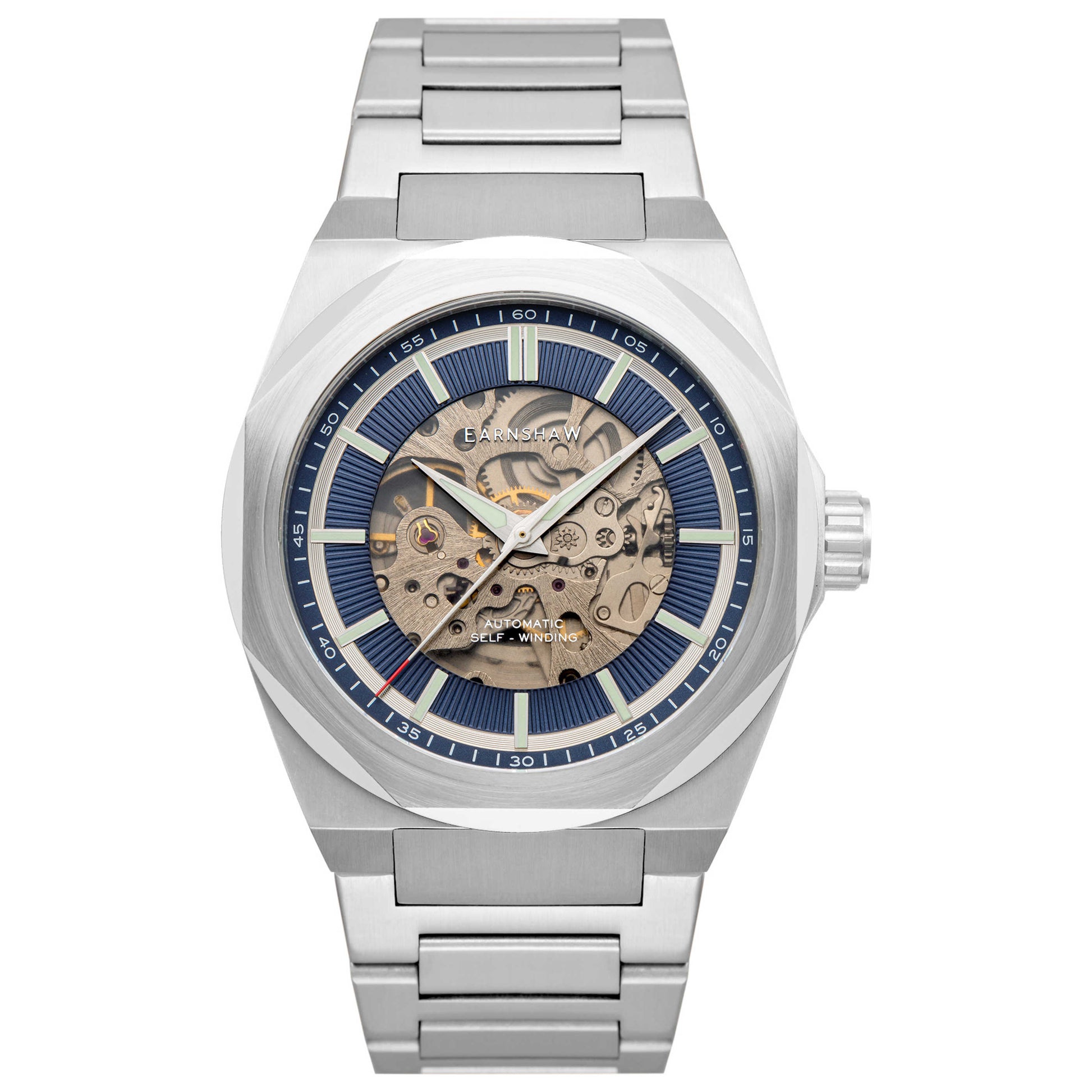 Front view of Thomas Earnshaw Discovery Clark Men's Automatic Watch ES-8182-33