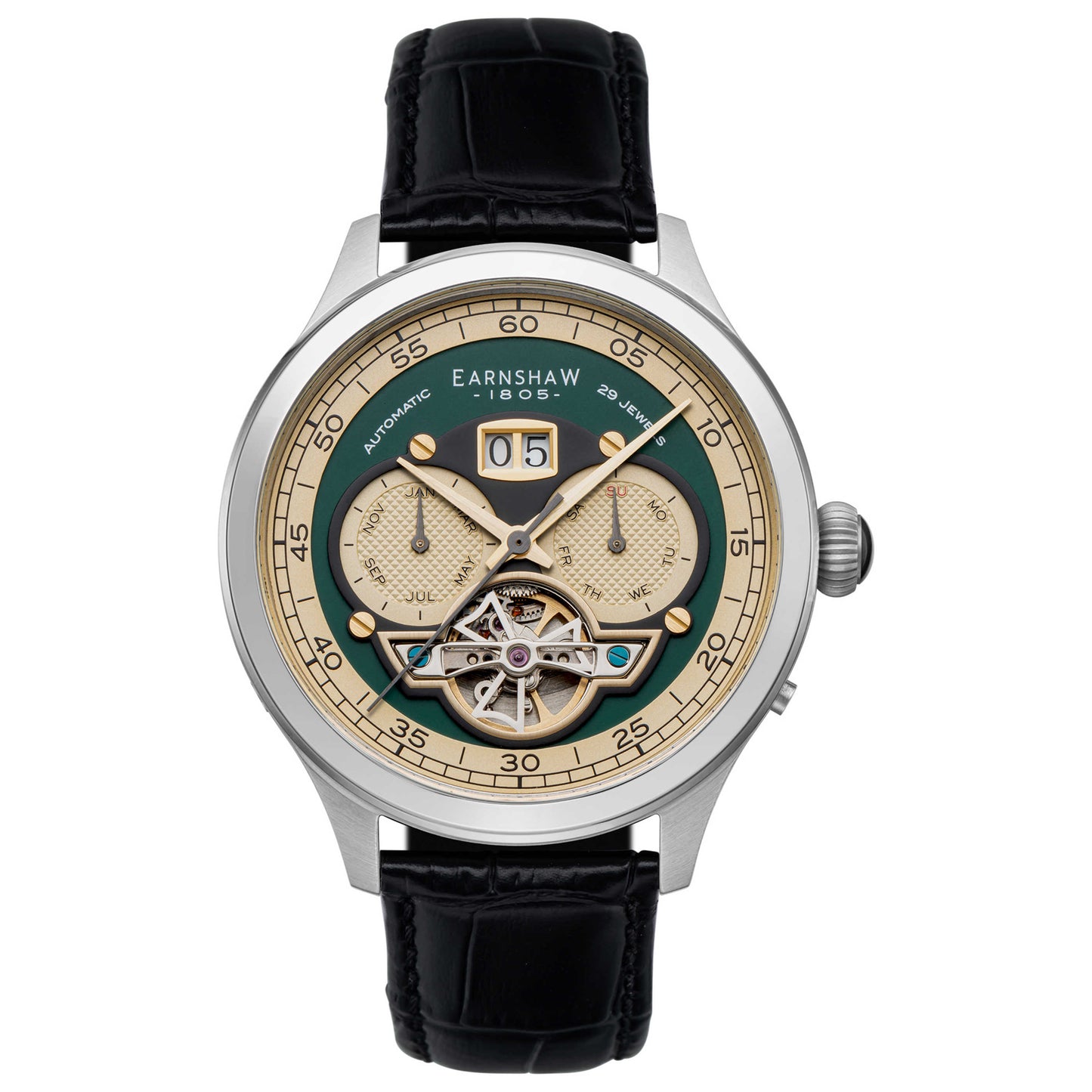 Front view of Thomas Earnshaw Baron Men's Automatic Watch ES-8187-03