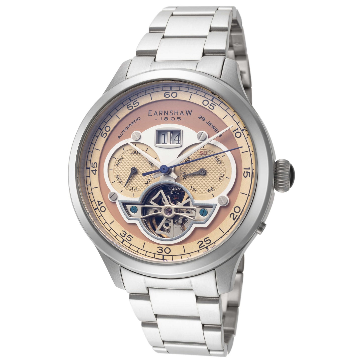 Front view of Thomas Earnshaw Baron Men's Automatic Watch ES-8187-33