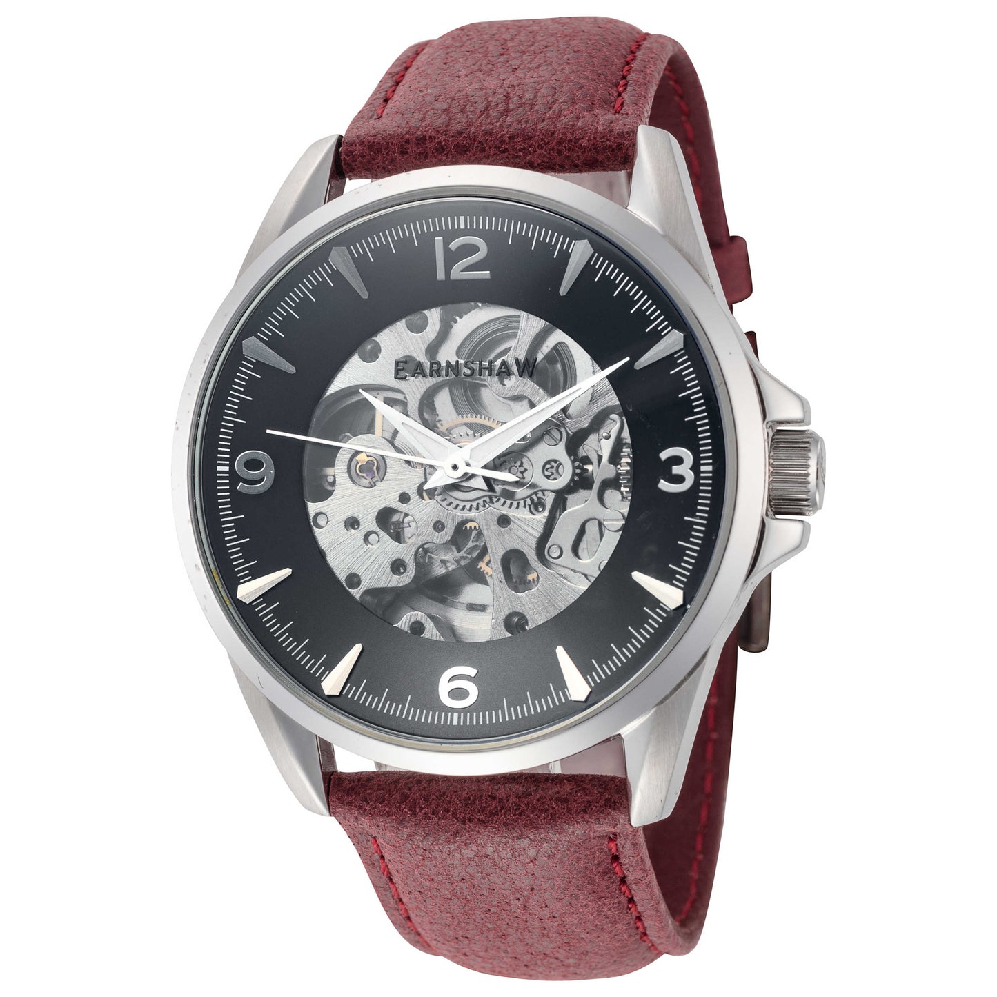 Front view of Thomas Earnshaw Lincoln Skeleton Men's Automatic Watch ES-8216-01