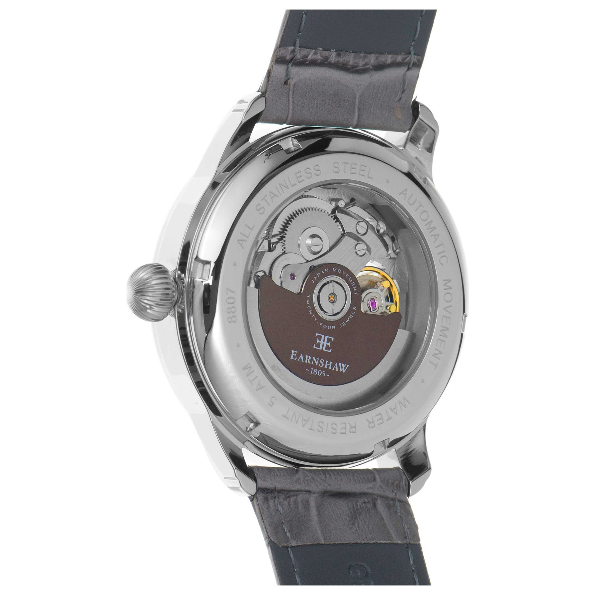 Back view of Thomas Earnshaw Precisto Men's Automatic Watch ES-8807-04