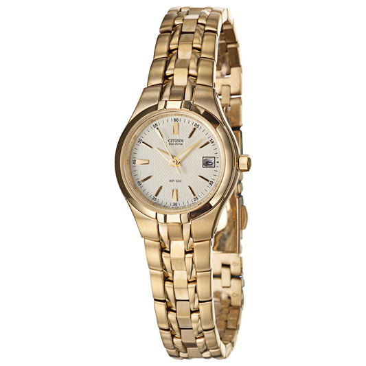 Front view of Citizen Dress Women's Solar Powered Quartz Eco-Drive Watch EW1242-52P