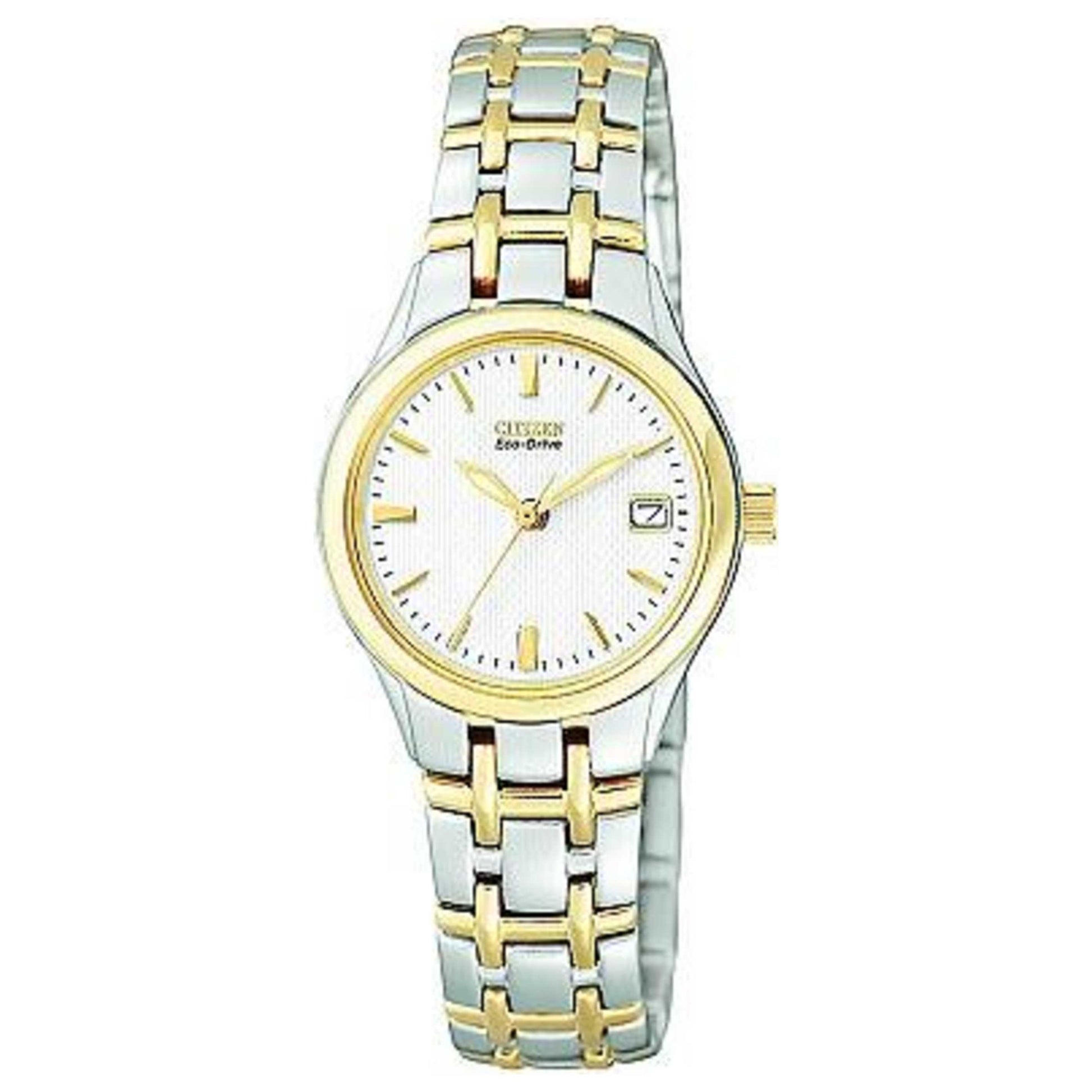 Front view of Citizen Silhouette Women's Solar Powered Quartz Eco-Drive Watch EW1264-50A