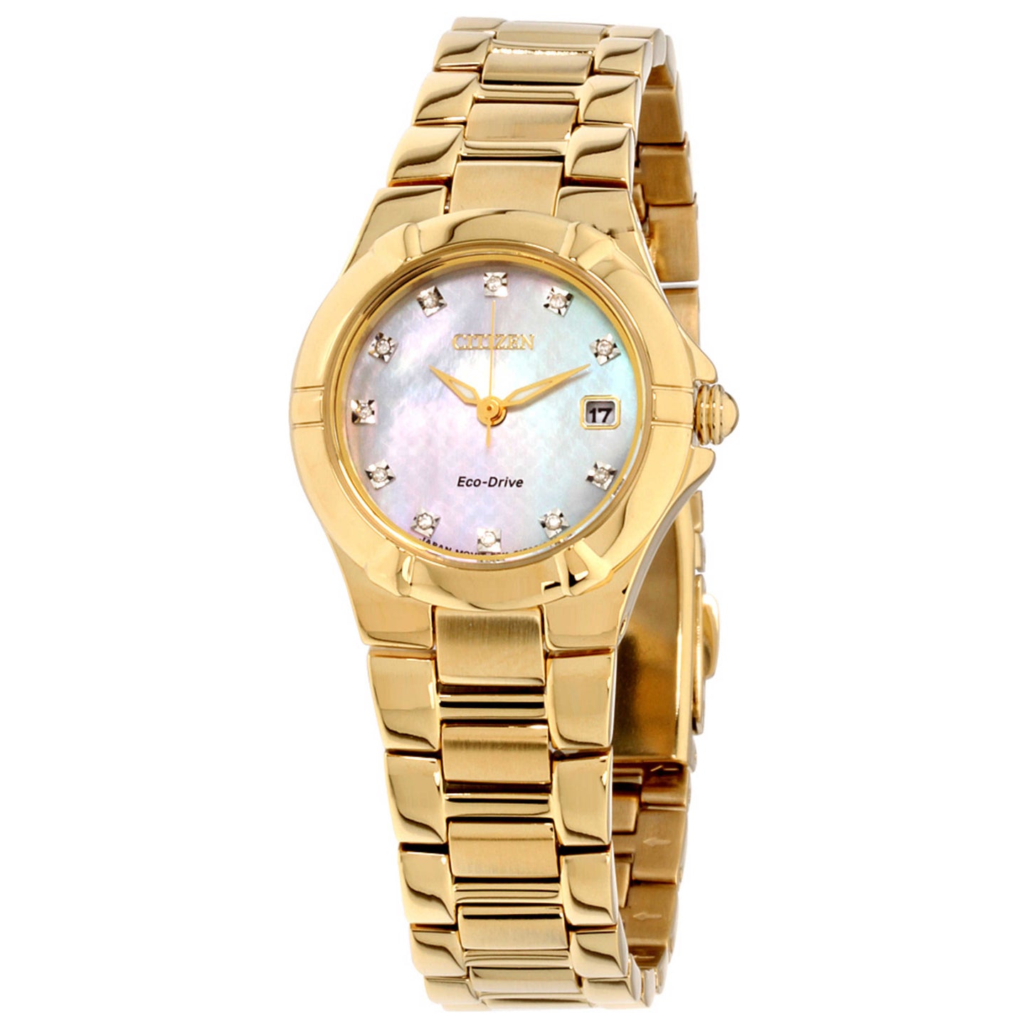 Front view of Citizen Dress Women's Solar Powered Quartz Eco-Drive Watch EW1532-61D