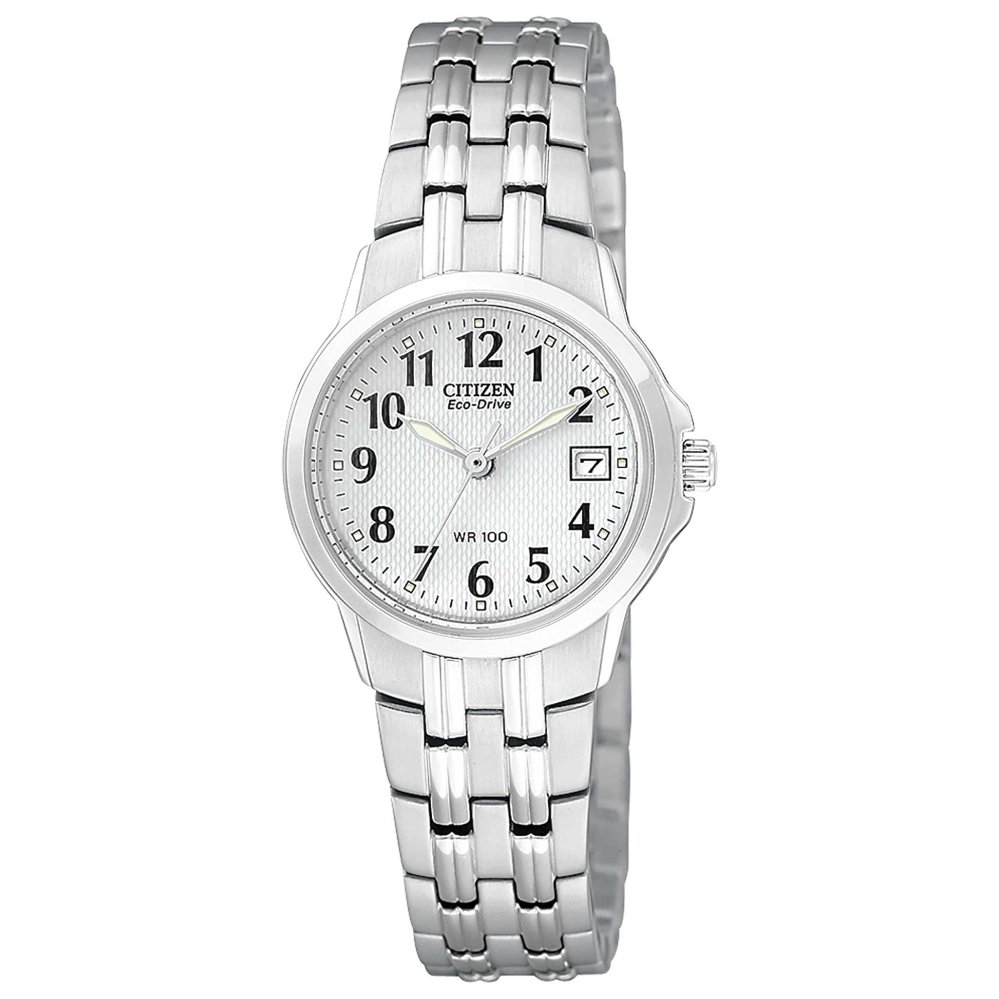 Front view of Citizen Silhouette Women's Solar Powered Quartz Eco-Drive Watch EW1540-54A