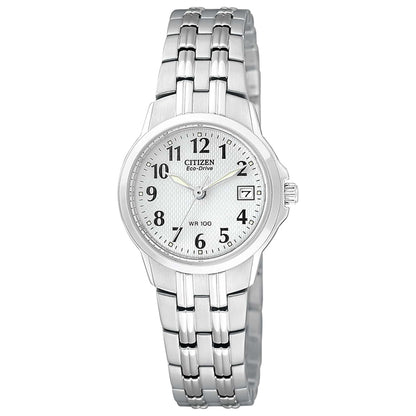 Front view of Citizen Silhouette Women's Solar Powered Quartz Eco-Drive Watch EW1540-54A