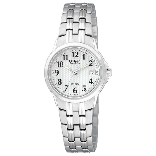 Front view of Citizen Silhouette Women's Solar Powered Quartz Eco-Drive Watch EW1540-54A