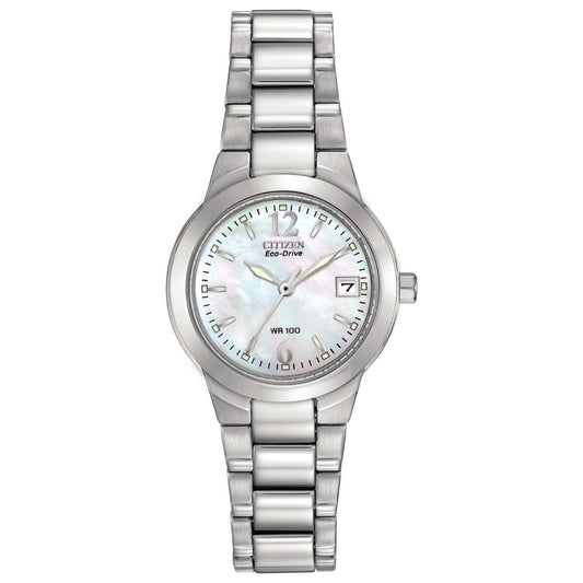 Front view of Citizen Silhouette Women's Solar Powered Quartz Eco-Drive Watch EW1670-59D