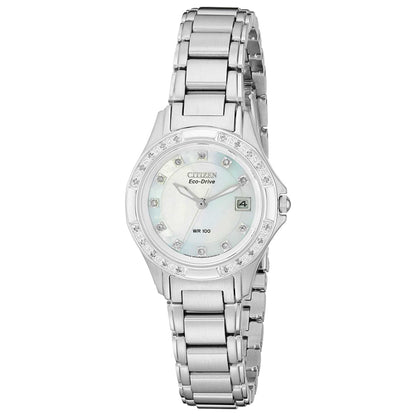 Front view of Citizen Silhouette Women's Solar Powered Quartz Eco-Drive Watch EW2130-51D