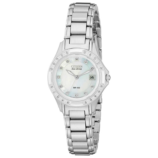 Front view of Citizen Silhouette Women's Solar Powered Quartz Eco-Drive Watch EW2130-51D
