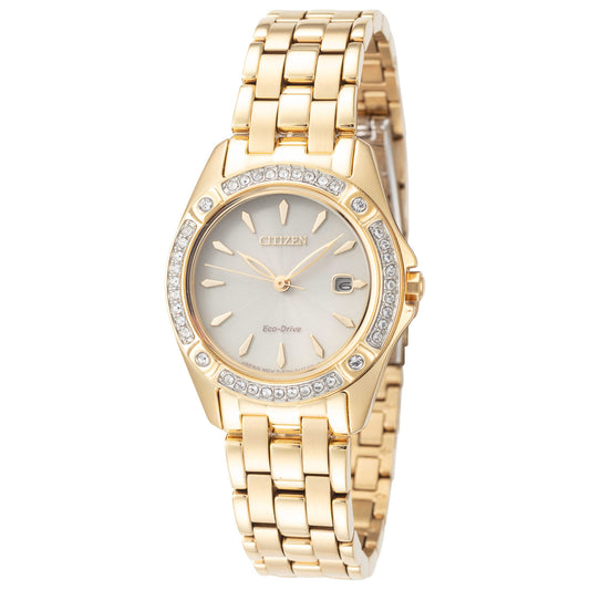 Front view of Citizen Classic Women's Solar Powered Quartz Eco-Drive Watch EW2352-59P