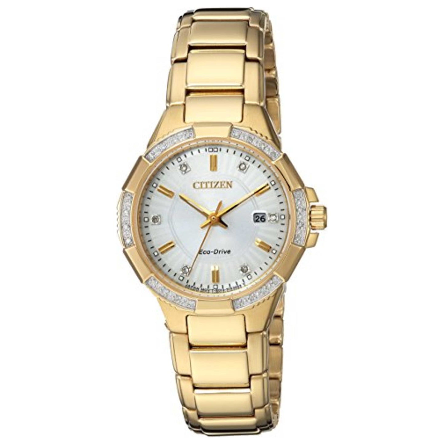 Front view of Citizen Riva Women's Solar Powered Quartz Eco-Drive Watch EW2462-51A