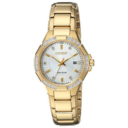 Front view of Citizen Riva Women's Solar Powered Quartz Eco-Drive Watch EW2462-51A