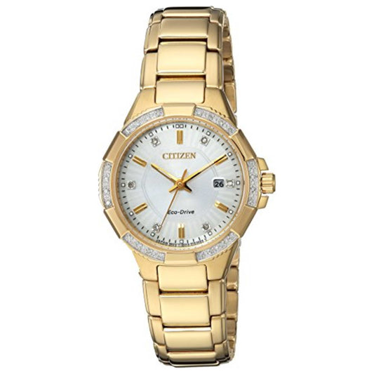 Front view of Citizen Riva Women's Solar Powered Quartz Eco-Drive Watch EW2462-51A