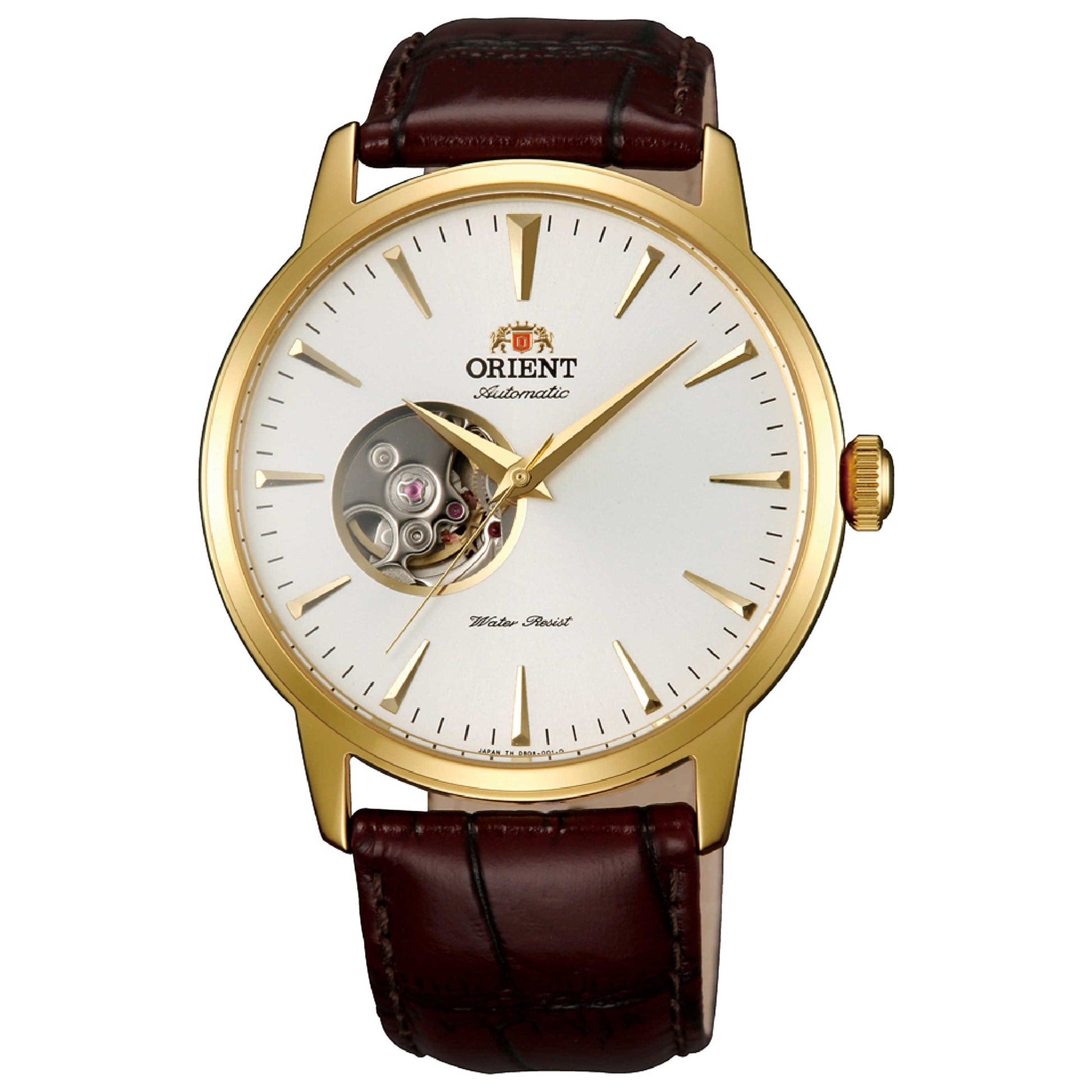 Front view of Orient Classic Open Heart Men's Automatic Watch FAG02003W0