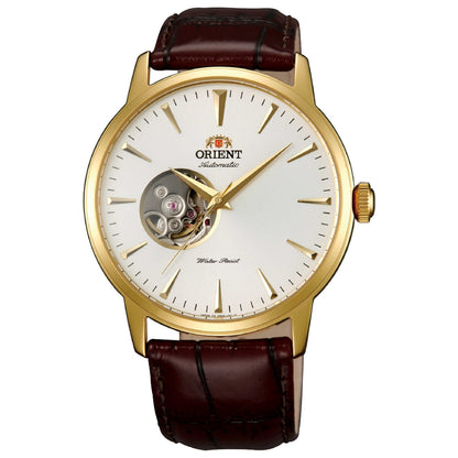 Front view of Orient Classic Open Heart Men's Automatic Watch FAG02003W0