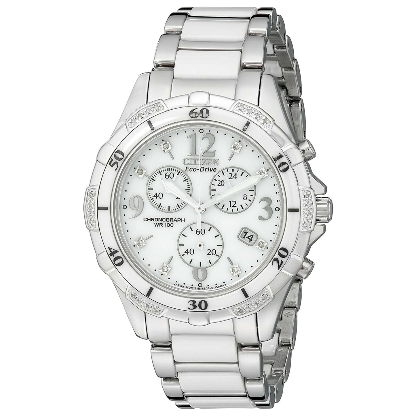 Front view of Citizen Chandler Women's Solar Powered Quartz Eco-Drive Watch FB1230-50A