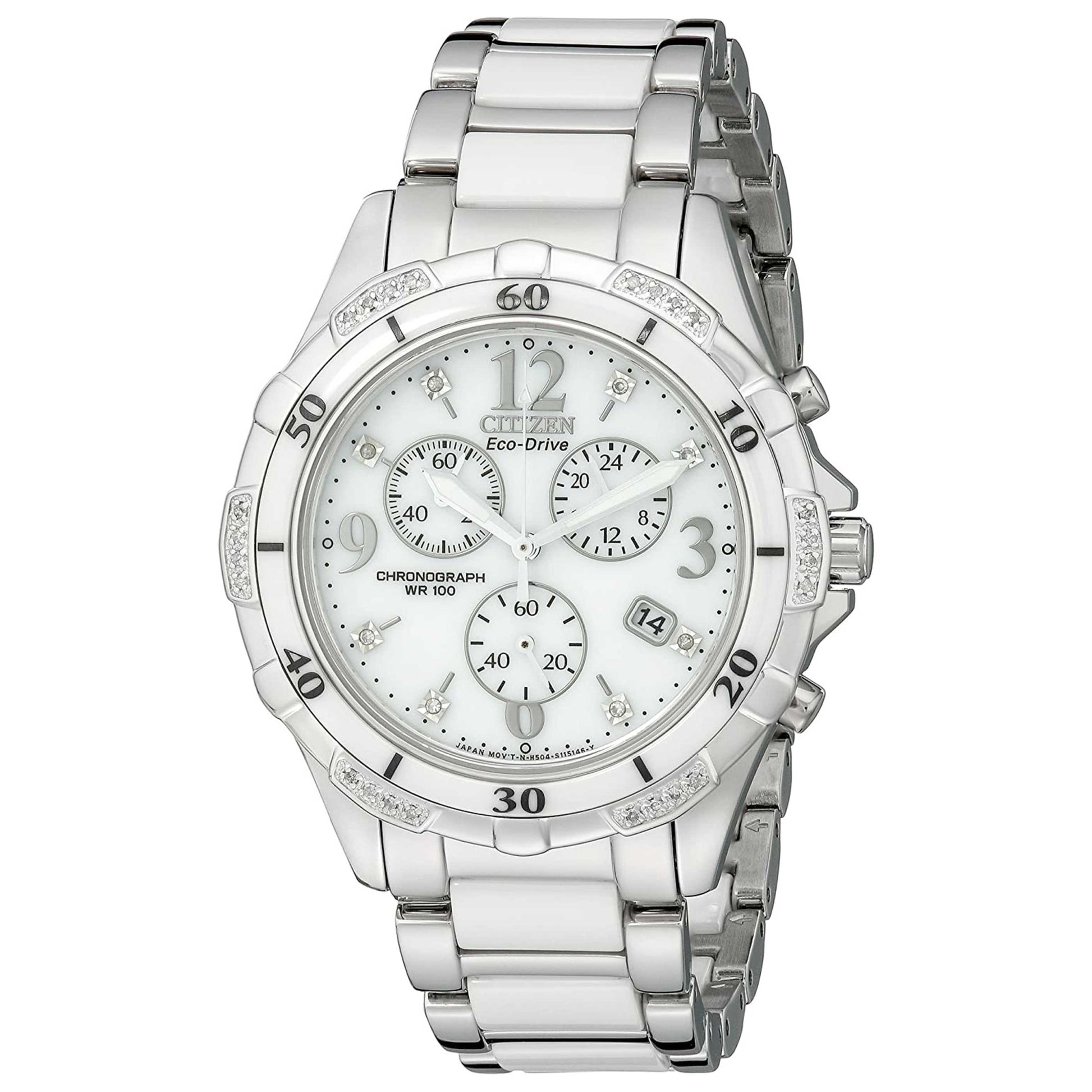 Front view of Citizen Chandler Women's Solar Powered Quartz Eco-Drive Watch FB1230-50A