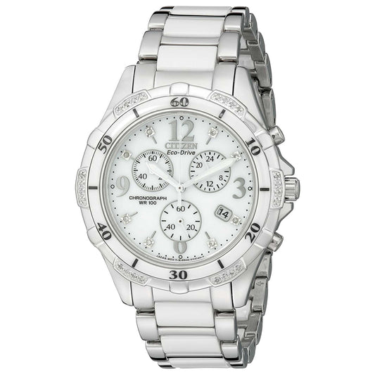 Front view of Citizen Chandler Women's Solar Powered Quartz Eco-Drive Watch FB1230-50A