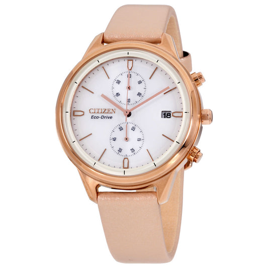 Front view of Citizen Chandler Women's Solar Powered Quartz Eco-Drive Watch FB2003-05A