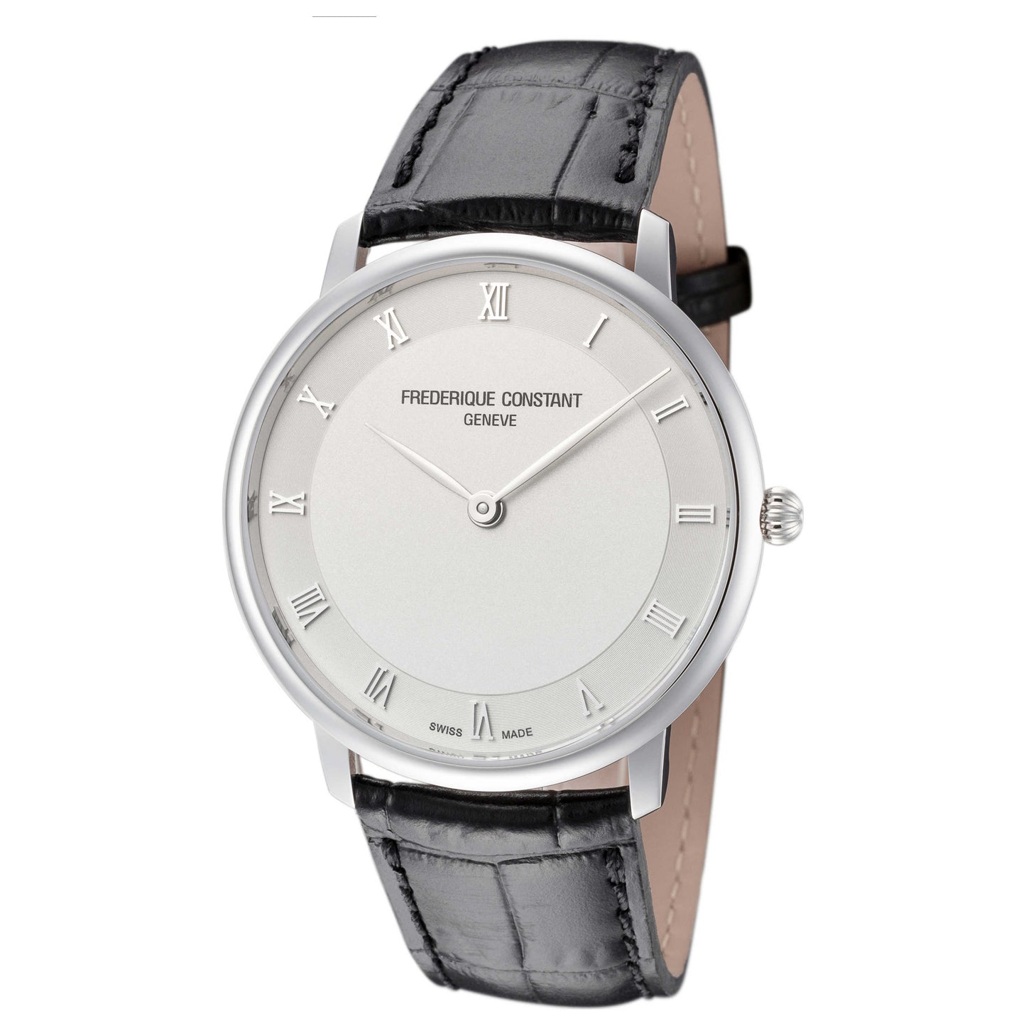 Front view of Frederique Constant Slimline Men's Swiss Quartz (Battery-Powered) Watch FC-200RS5S36