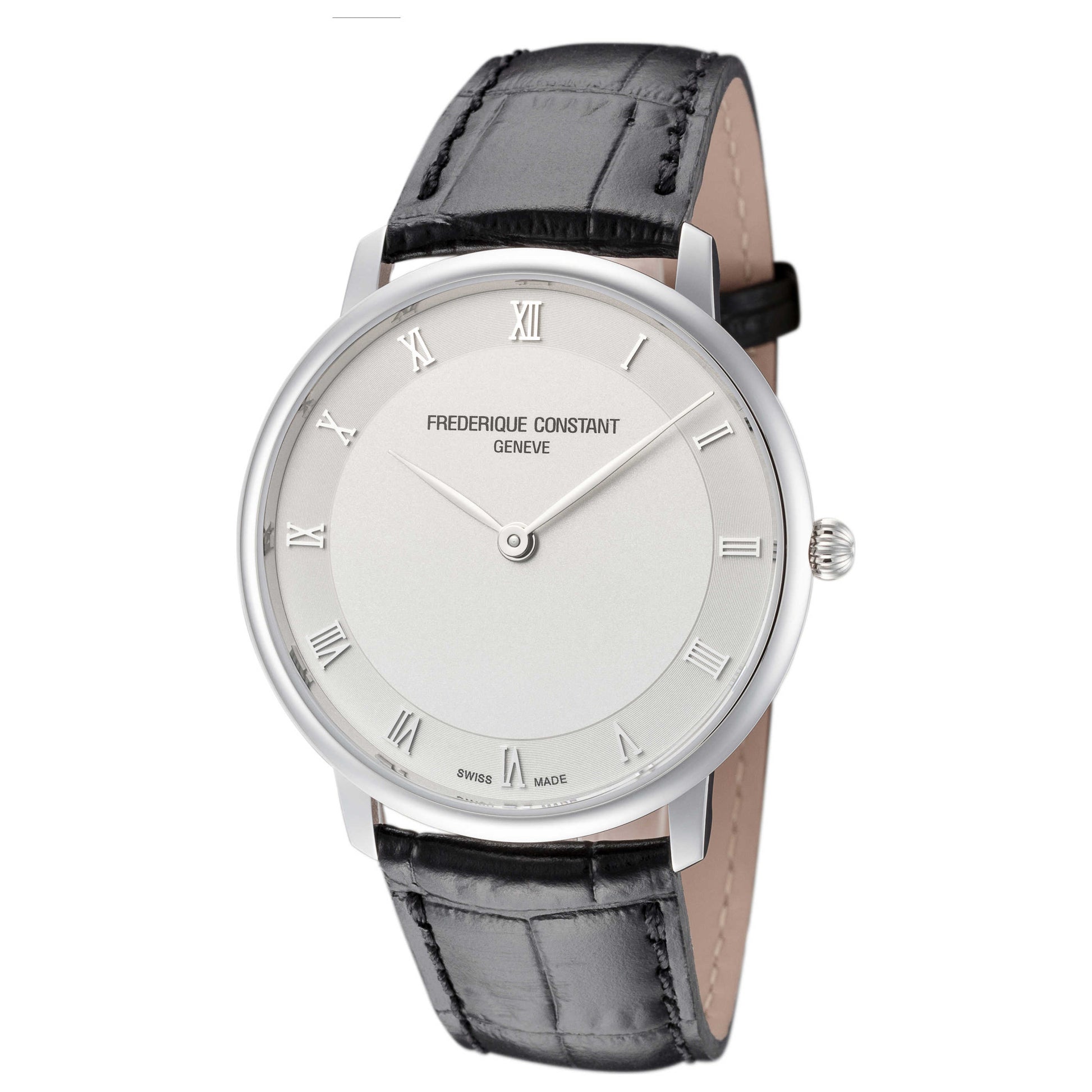Front view of Frederique Constant Slimline Men's Swiss Quartz (Battery-Powered) Watch FC-200RS5S36