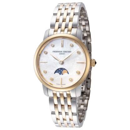 Front view of Frederique Constant Slimline Women's Quartz Watch FC-206MPWD1S3B