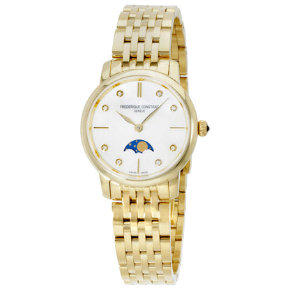 Front view of Frederique Constant Slimline Women's Quartz Watch FC-206MPWD1S5B