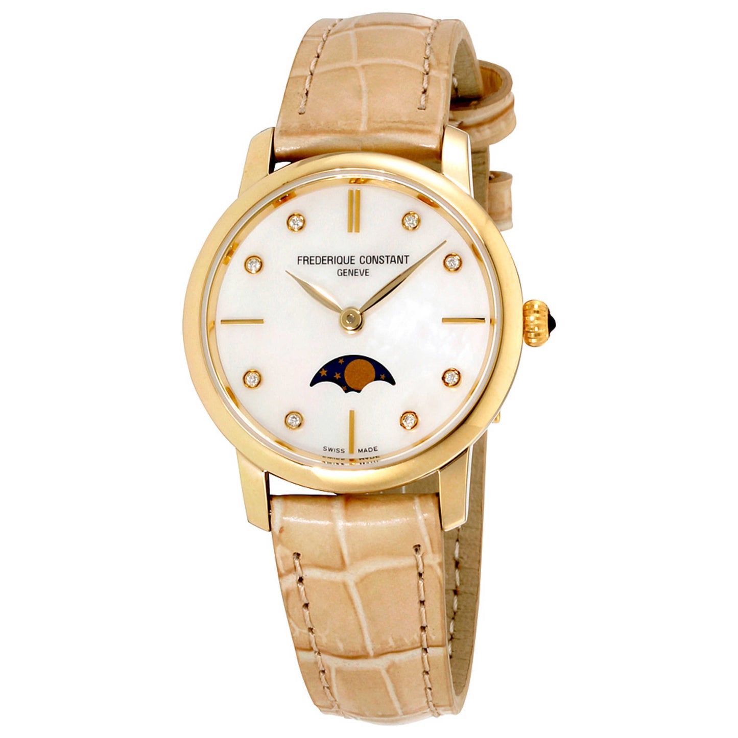 Front view of Frederique Constant Slimline Women's Quartz Watch FC-206MPWD1S5