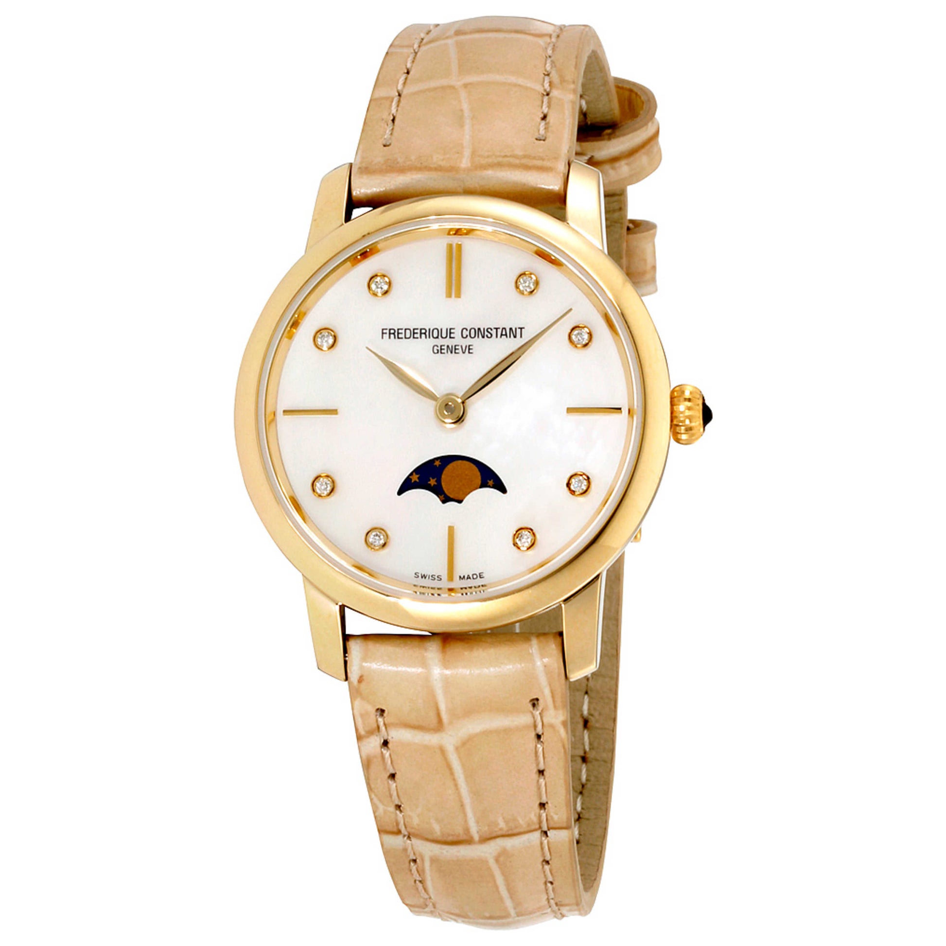 Front view of Frederique Constant Slimline Women's Quartz Watch FC-206MPWD1S5