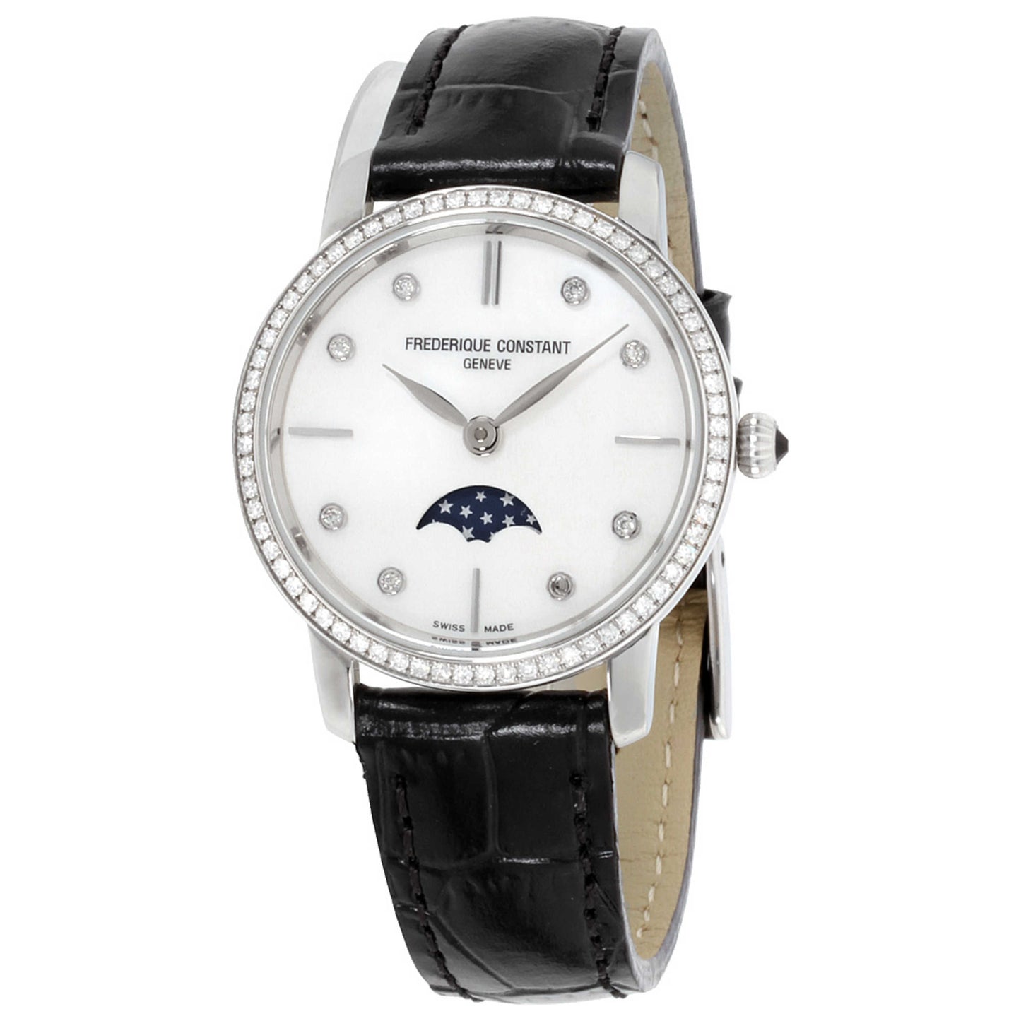 Front view of Frederique Constant Slimline Women's Quartz Watch FC-206MPWD1SD6
