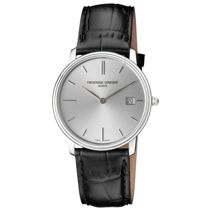 Front view of Frederique Constant Slimline Plain Index Men's Quartz Watch FC-220NS4S6