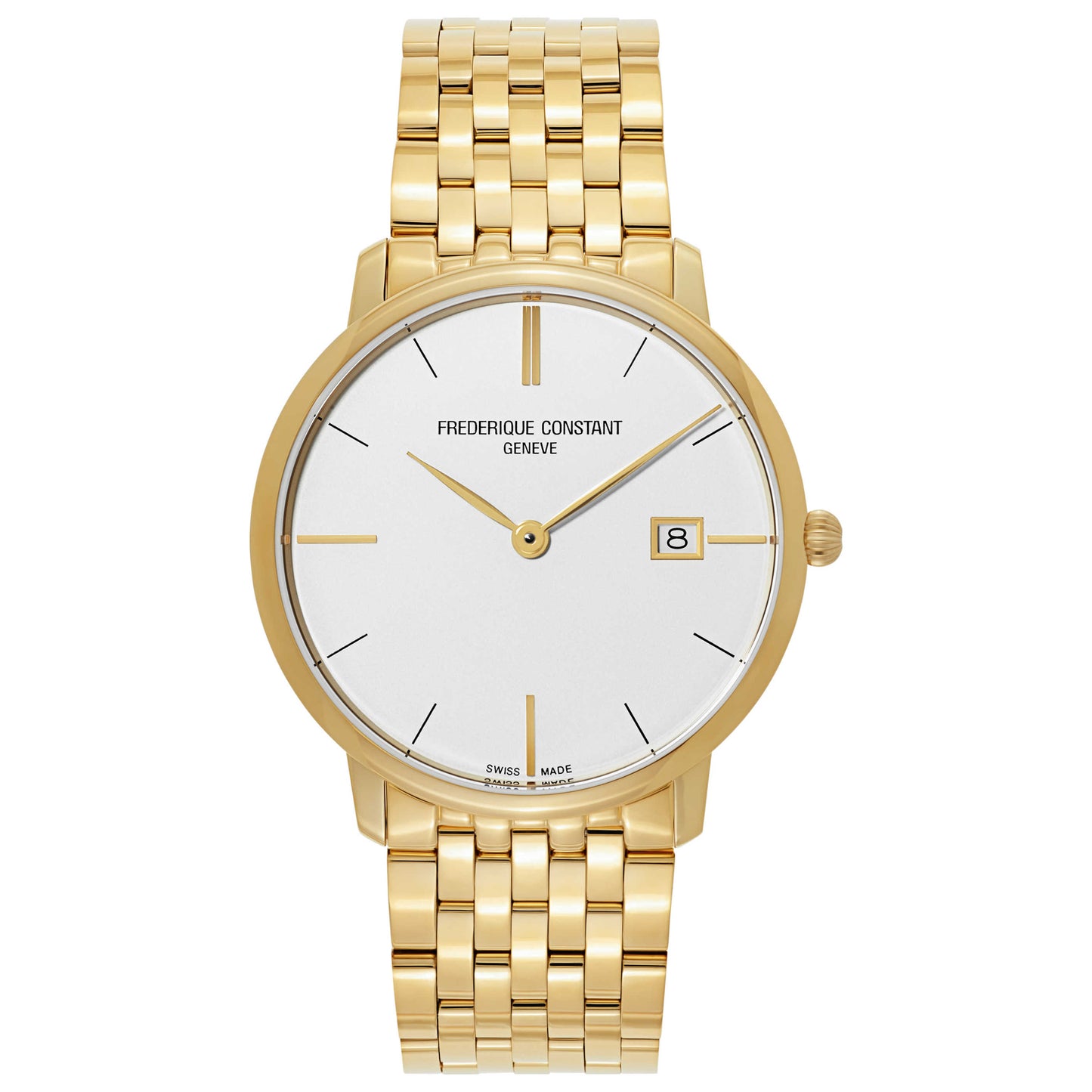 Front view of Frederique Constant Slimline Men's Swiss Quartz (Battery-Powered) Watch FC-220V5S5B