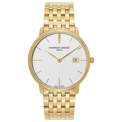 Front view of Frederique Constant Slimline Men's Swiss Quartz (Battery-Powered) Watch FC-220V5S5B