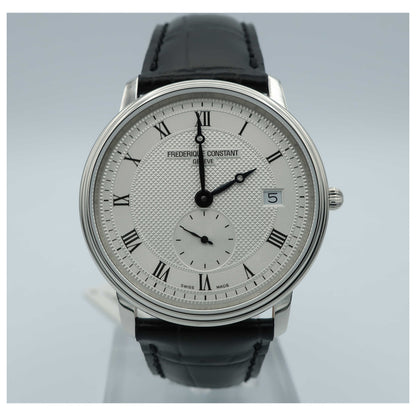 Front view of Frederique Constant Slimline Men's Swiss Quartz (Battery-Powered) Watch FC-245M4S6-SD