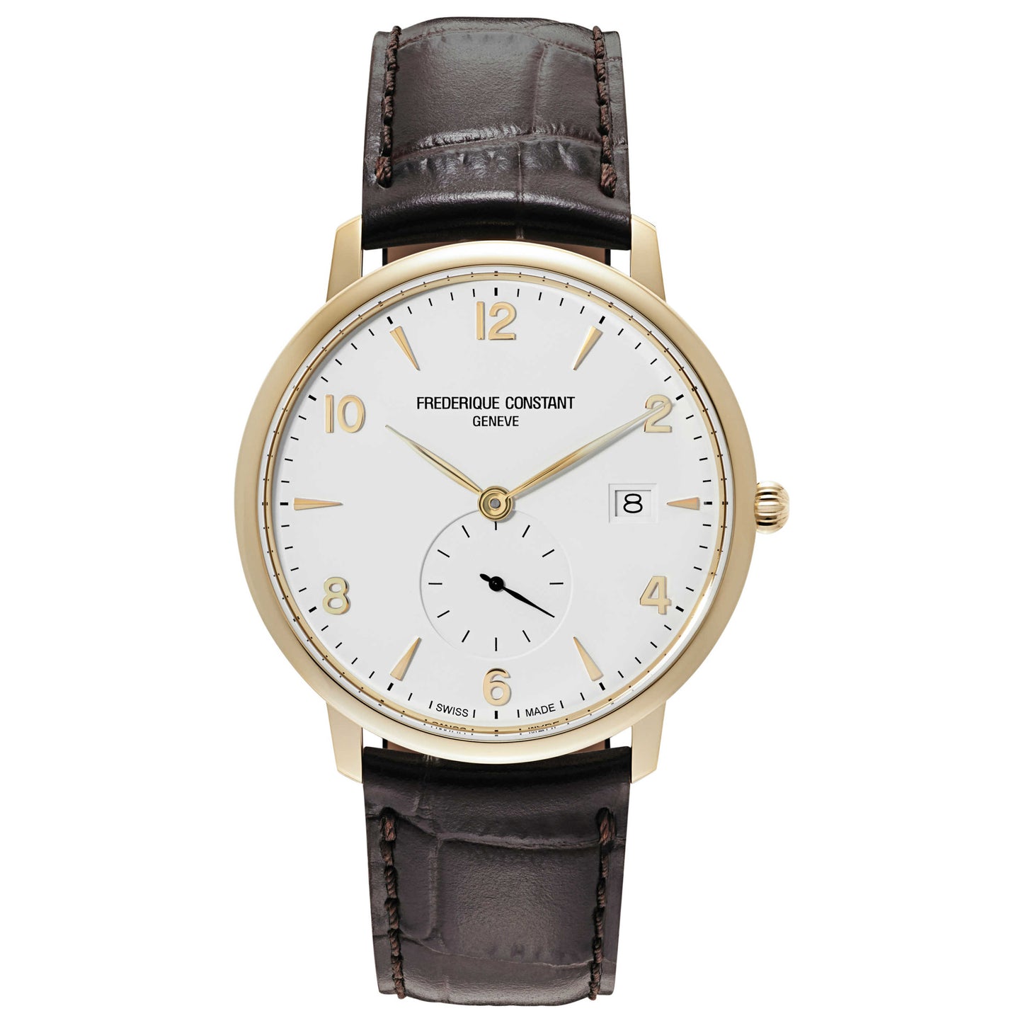 Front view of Frederique Constant Slimline Men's Swiss Quartz (Battery-Powered) Watch FC-245VA5S5
